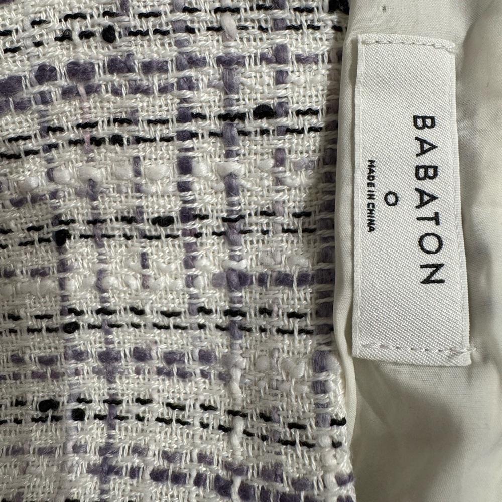 Babaton Aritzia White Purple and Black Tweed Mini Skirt - Picture 2 of 2
